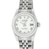 Image 1 : Rolex Ladies Stainless Steel White Roman Quickset Datejust 26MM Wristwatch