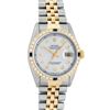 Image 2 : Rolex Mens 2 Tone Silver & Sapphire Diamond 36MM Datejust Wristwatch