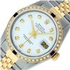 Image 2 : Rolex Mens 2 Tone White Diamond & Sapphire 36 Datejust Wristwatch