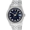 Image 2 : Rolex Mens Stainless Steel Black Diamond 36MM Datejust Wristwatch
