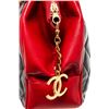 Image 6 : Chanel Black Red Lambskin Leather Matelasse Chain Shoulder Bag