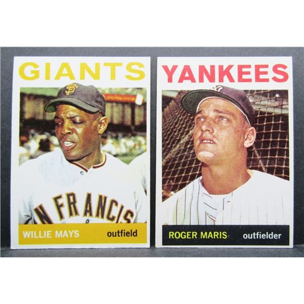 (2) 1964 TOPPS BASEBALL STAR CARDS