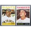 Image 1 : (2) 1964 TOPPS BASEBALL STAR CARDS