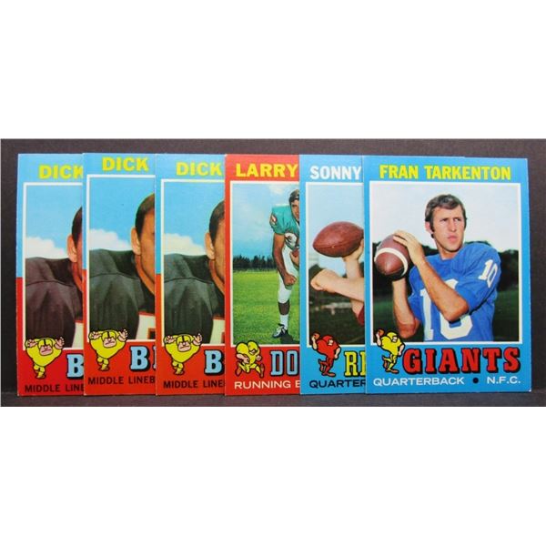 (6) 1972 TOPPS FOOTBALL STAR CARDS - EX/EX+