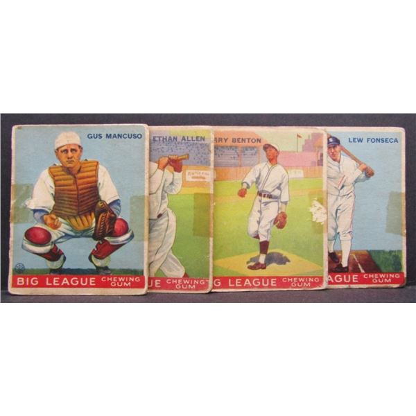 (4) 1933 GOUDEY BASEBALL CARDS (3) ROOKIES