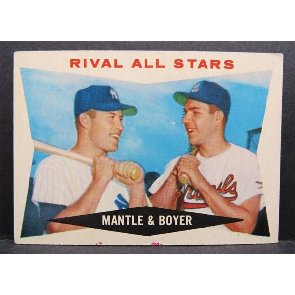1960 TOPPS #160 MANTLE / BOYER EX