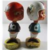 Image 1 : (2) FOOTBALL BOBBIN HEADS BENGALS / DOLPHINS