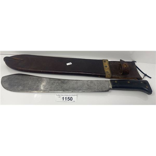 Vintage Legitimus Collins & Co. No. 1250 1940 Machete With Leather Sheath