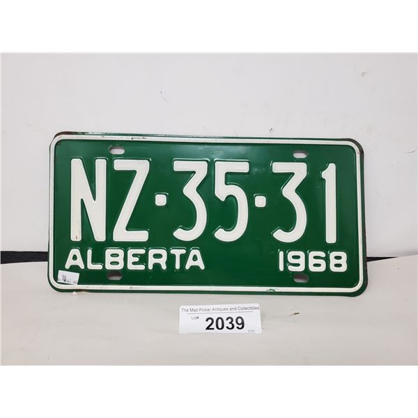 Vintage Alberta 1968 License Plate