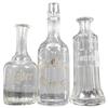 Image 1 : Lot of Three Etched Glass Whiskey Bottles