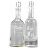 Image 1 : Lot of Two Etched Glass Whiskey Bottles