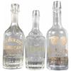 Image 1 : Lot of Three Etched Glass Whiskey Bottles