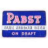 Image 1 : Pabst Blue Ribbon Beer Reverse Glass Sign