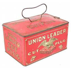 Union Leader Cut Plug Tobacco Lunch Box Tin