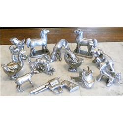 Lot of Vintage Chrome Arcade Claw Toys