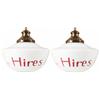 Image 1 : Pair of Hires Root Beer Ceiling Glass Globes