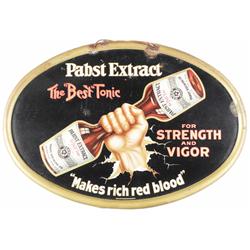Self Framed Tin Sign For  Pabst Extract string hanger