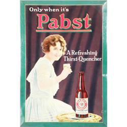 Pabst Beer Beveled Tin Over Cardboard Sign