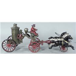 Cast Iron Horse Drawn Steam Engine Toy