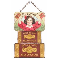 Stollwerck Chocolates Embossed Die Cut Tin Sign