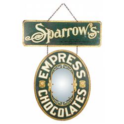 Sparrow's Empress Chocolates Die Cut Tin Sign