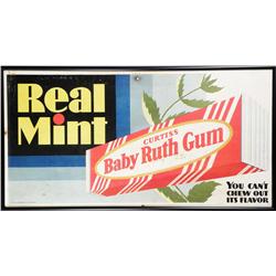 Curtiss Baby Ruth Chewing Gum Trolley Car Sign