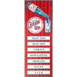 Cheer Up Tin Over Cardboard Menu Board