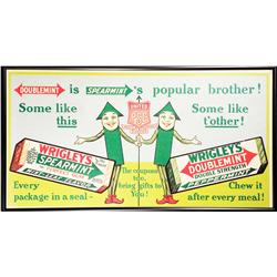 Wrigley's Spearmint & Double Mint Trolley Car Sign