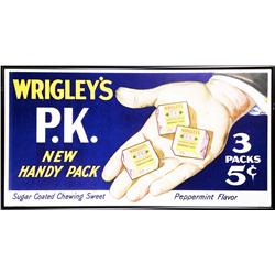 Wrigley's P. K. Handy Pack Gum Trolley Car Sign