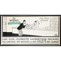 Wrigley's Spearmint Gum Trolley Car Sign