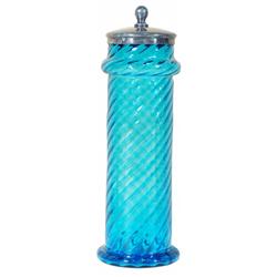 Blue swirl Glass Straw holder