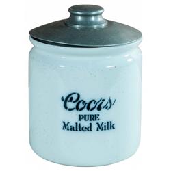 Coors Malted Milk High Glazed Stoneware Canister 