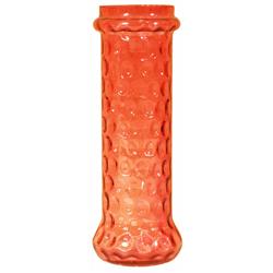 Cranberry Glass Thumbprint Pattern Straw Holder