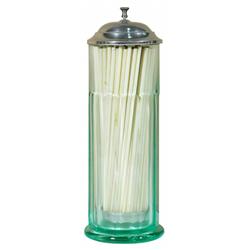 Vaseline Glass Straw Holder