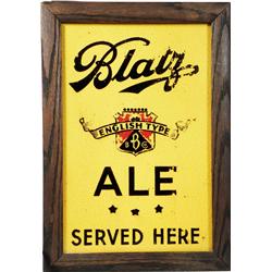 Blatz Ale Reverse Glass Light Up Sign
