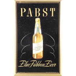Pabst Blue Ribbon Beer Self-Framed Tin Sign