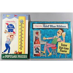 Lot of Two Pabst Blue Ribbon Signs