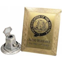 Lot of Two Fire Association of Philadelphia Items