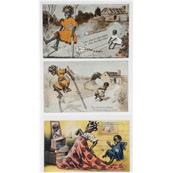 3 Korn-Kinks Postcards, Black Americana images