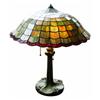 Image 1 : Leaded Glass Table Lamp with acorn chain pulls