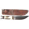 Image 1 : Marbles Stag Handled Knife w/sheath