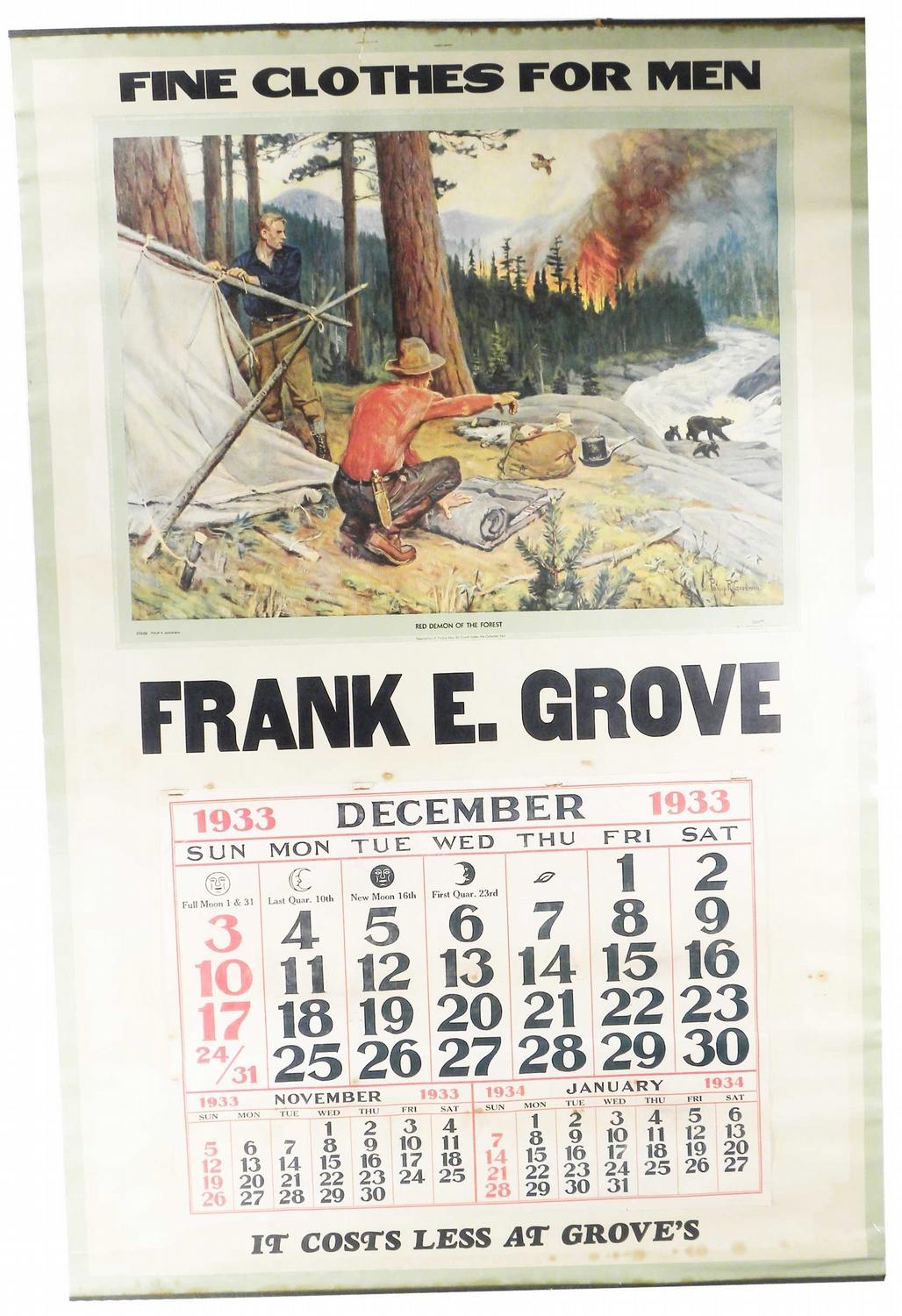1933 Frank E. Grove Calendar