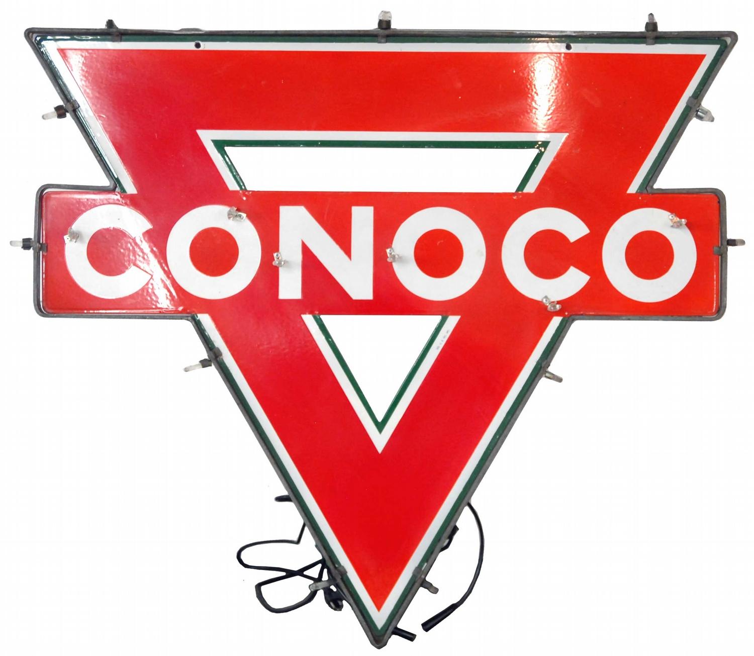 Conoco Double Sided Porcelain Neon Sign