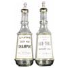 Image 1 : Lot of Two Label Under Glass Barber Bottles