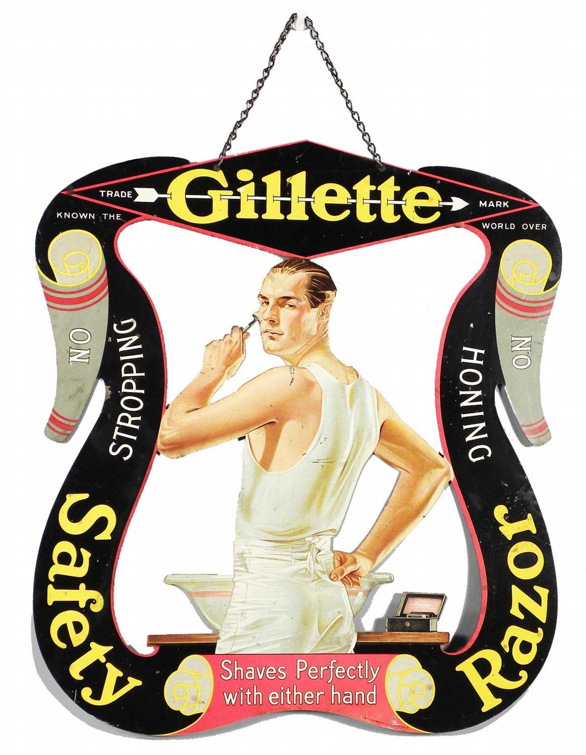 Gillette Safety Razor Two Sided Sign