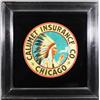Image 1 : Calumet Insurance Co. Indian Reverse Glass Sign