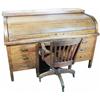 Image 1 : Bankers Roll Top Desk w/clock