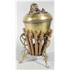 Image 1 : Cast Bronze Monkey Fireman Tobacco Humidor