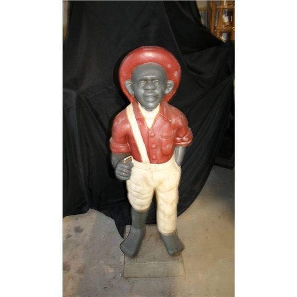 Cast Iron Vintage Black Americana Lawn Jockey.