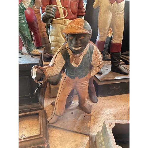 Cast Iron Vintage Black Americana Lawn Jockey.